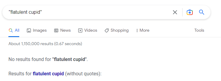 no google results for "flatulent cupid"